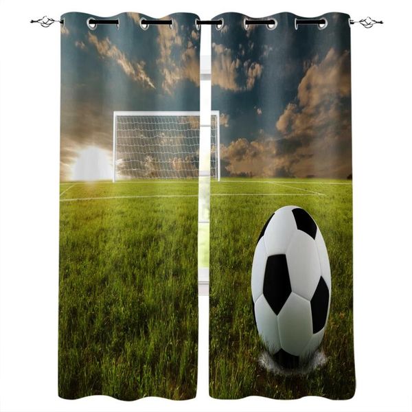 

curtain & drapes living room curtains football grass goal blackout for bedroom bay window decorative shading cloth