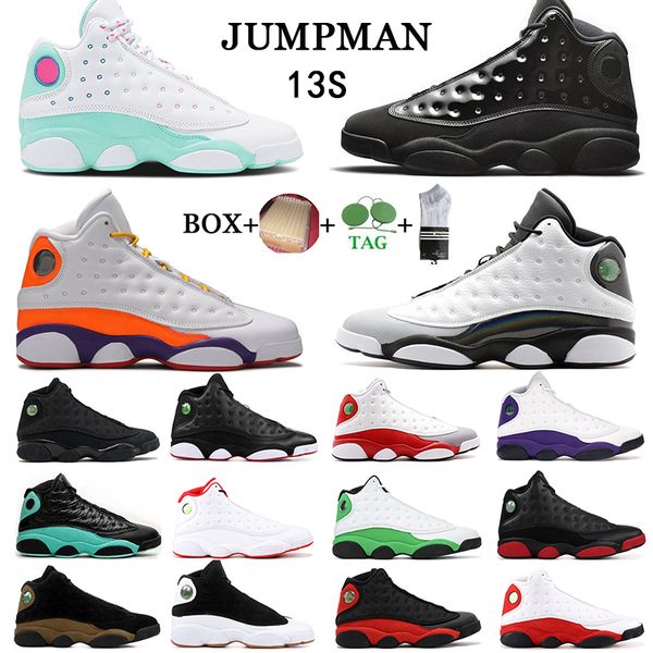 

with box 13 13s jumpman basketball shoes mens womens phantom barons defining moments chicago black bred playoffs island green trainers sport, White;red