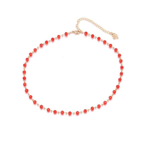 

chains charms red shiny crystal necklaces simple classic style choker for women wedding gifts jewelry wholesales s, Silver