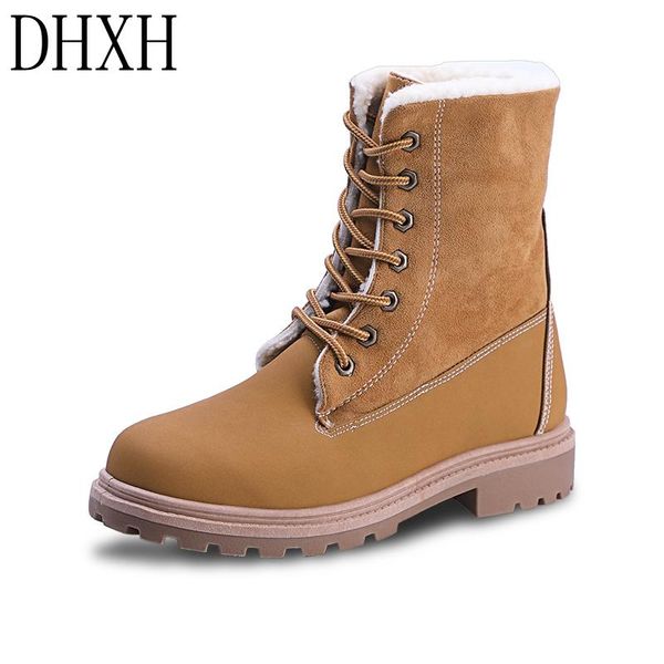 

boots dhxh 2021 snow women's fur all-in-one warmth plus velvet thick leather winter, Black