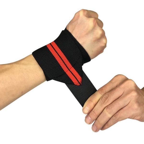

sports wristband adjustable elastic wrist wraps fitness wrist-support lifting straps universal for powerlifting sell, Black;red