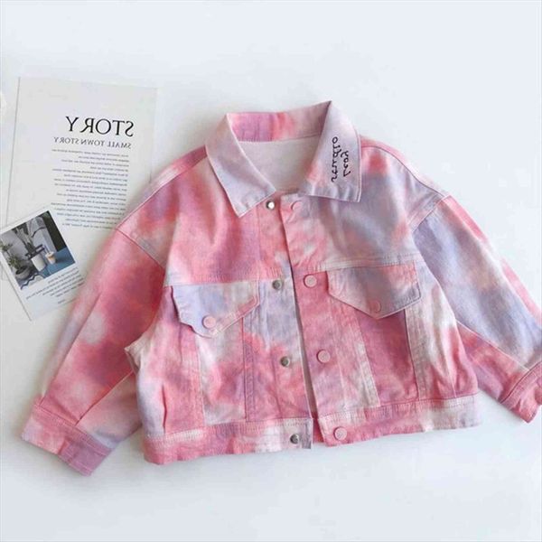 

baby boys girls denim camouflage jacket tie dye toddler kid jean coat button pink outwear clothes 1 6y, Blue;gray
