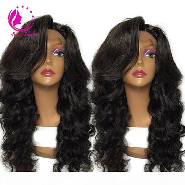 

glueless full lace human hair wigs for black woman brazilian virgin hair deep body wave lace front wigs with baby hair for women, Black;brown