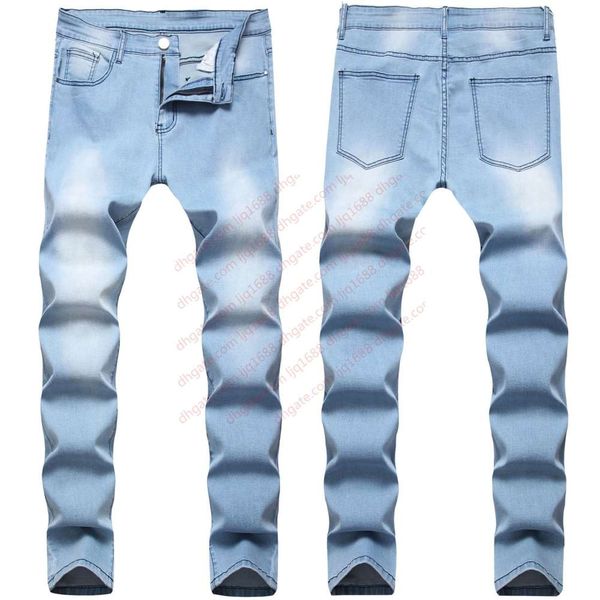 

skinny mens jeans blue cool men jeans stretch slim fit denim biker jeans hip hop men streetwear 2012-1#