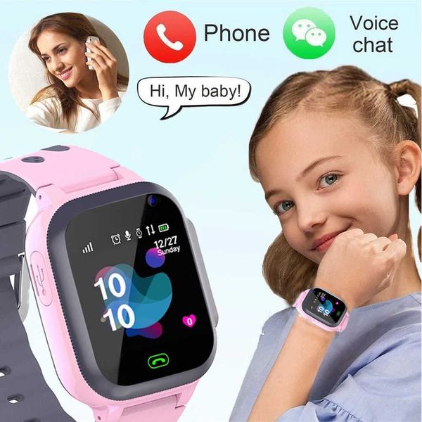 

kids watches call kids smart watch for children sos waterproof smartwatch clock sim card location tracker child watch boy girls, Blue