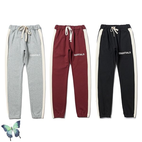 

street 2021 new side stripe 100%cotton sweatpants couple casual trousers u2xz nsvw, Black