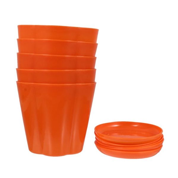 

5pcs flowerpots home garden planting pots with planter saucers