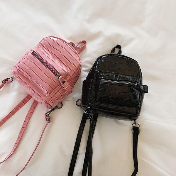 

outdoor bags #h30 women backpack leather school for teenager girls stone pattern female preppy style small bolsa feminina