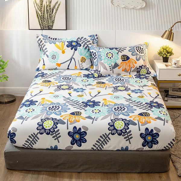 

sheets & sets country modern bed sheet colorful floral printed cotton fitted mattress cover four corners with elastic band