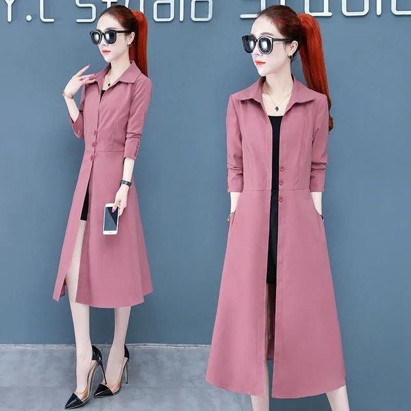 

women's trench coats windbreaker 2021 spring and autumn thin slim fashion elegant waist coat jacket, Tan;black