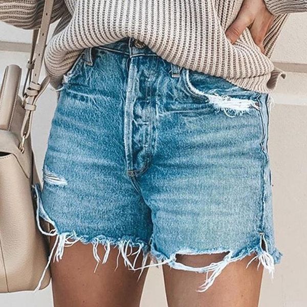 

women's jeans vicabo womens shorts tassels casual straight shsort female fashion cool blue denim