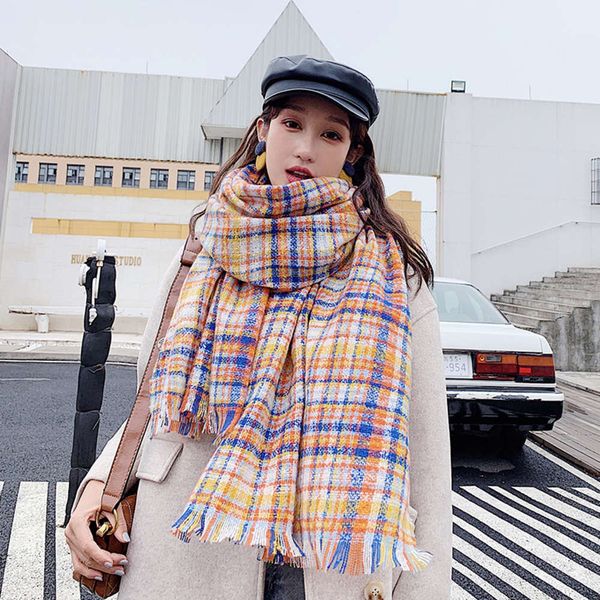 

autumn and winter scarf women 2020 korean new warm tassel shawl net red temperament versatile loop yarn neck, Blue;gray