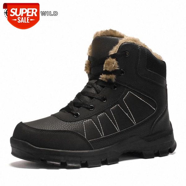 

mens snow boots winter 2019 fashion waterproof warm fur lace up casual shoes mens high leather man ankle snow boot #wd25