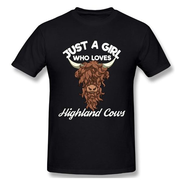 

men's t-shirts just a girl who loves highland cows scottish cattle lover t shirt man woman, White;black