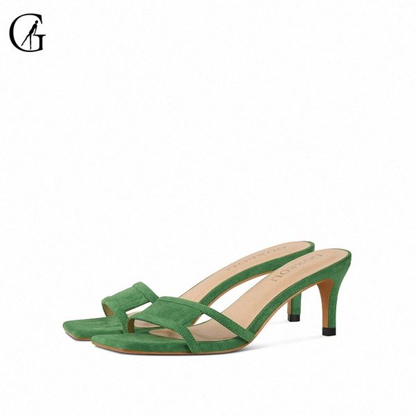 

goxeou womens sandals green flock kitten square toe word strip casual fashion ladies shoes slipper size 35 40 hiking boots knee high b o5yl#, Black