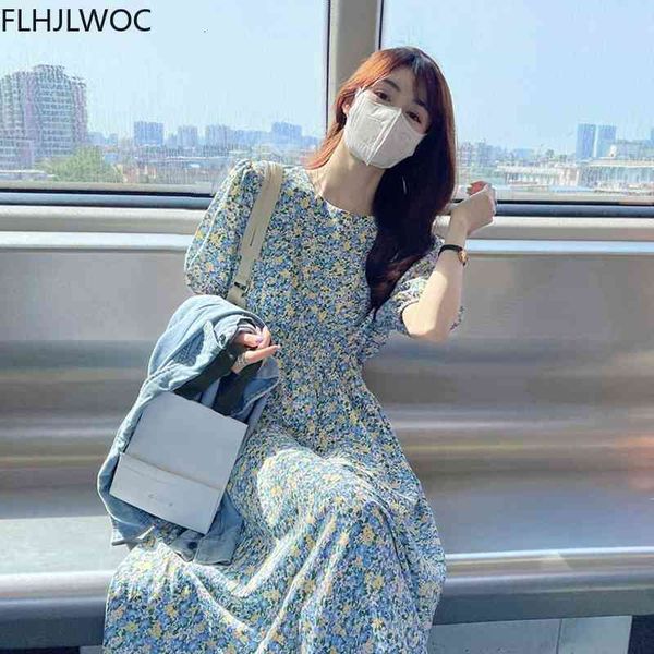 

casual dresses chic korean clothes design summer womens long sleeve o neck elegant lady floral printed retro vintage bb99, Black;gray