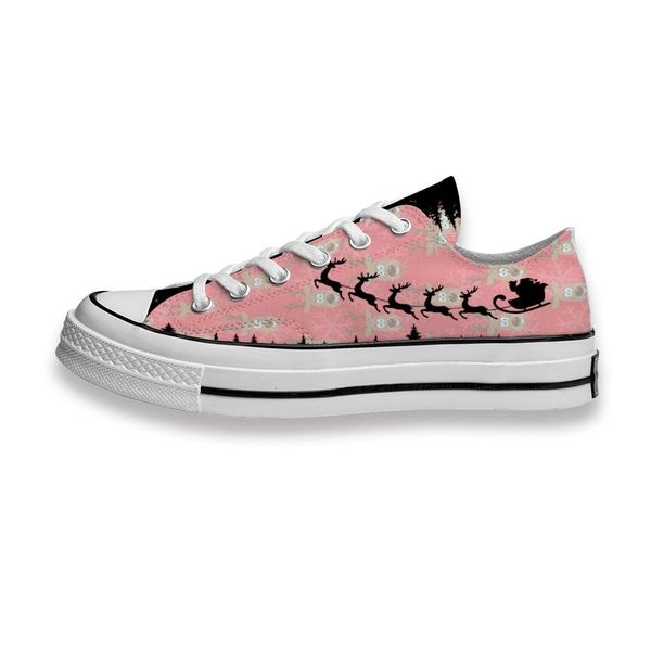 

custom printed sho merry christmas santa reindeer silhouett sneakers low mens womens skateboard sport footwear diy trainers