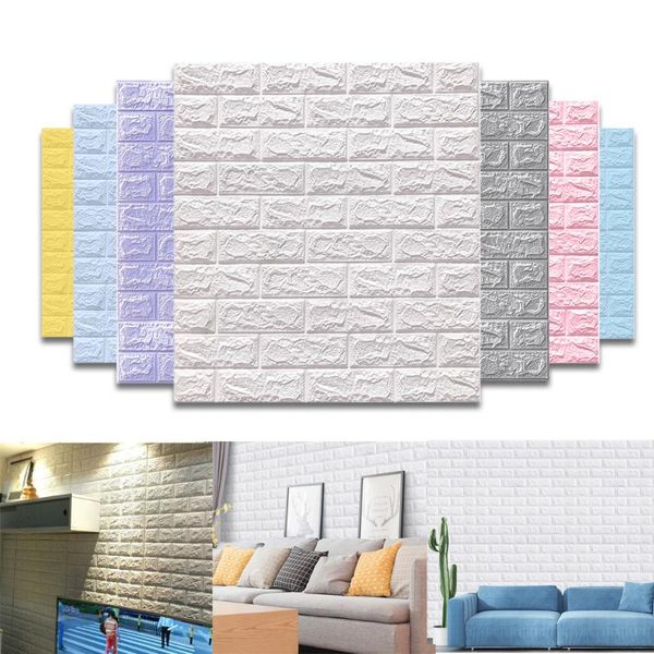 

wallpapers 10 pcs self adhesive waterproof 3d wall sticker for living room kitchen tv backdrop 70x77 cm wallpaper imitation brick