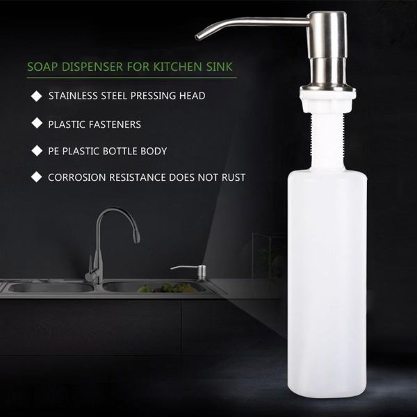 

liquid soap dispenser 300ml kitchen sink stainless steel plastic bottles sanitizer pump organizer household supplies
