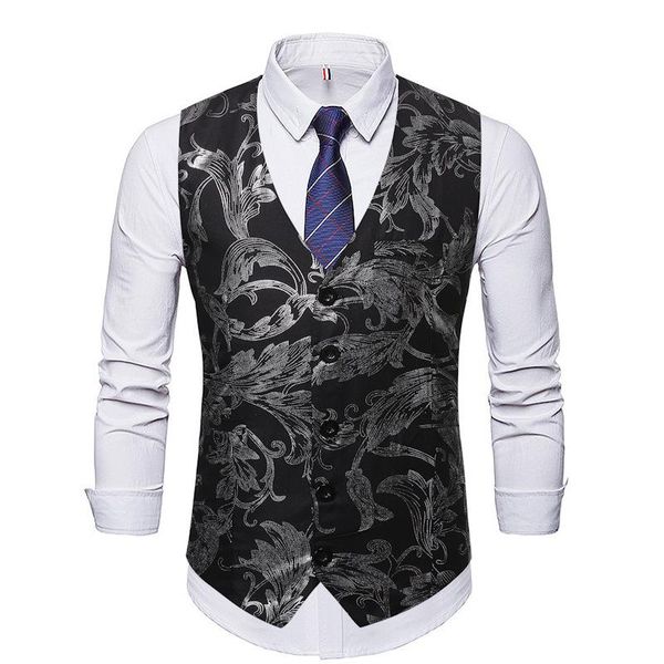 

men's vests autumn and winter casual vest bronzing suit wedding mj168, Black;white