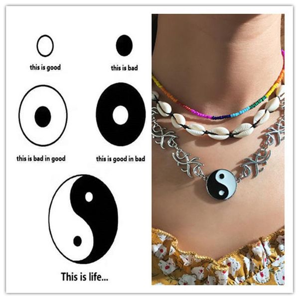 

pendant necklaces this is life buagua 3 layered shell necklace colorful fashion designed style chain beach travel retro dropship, Silver