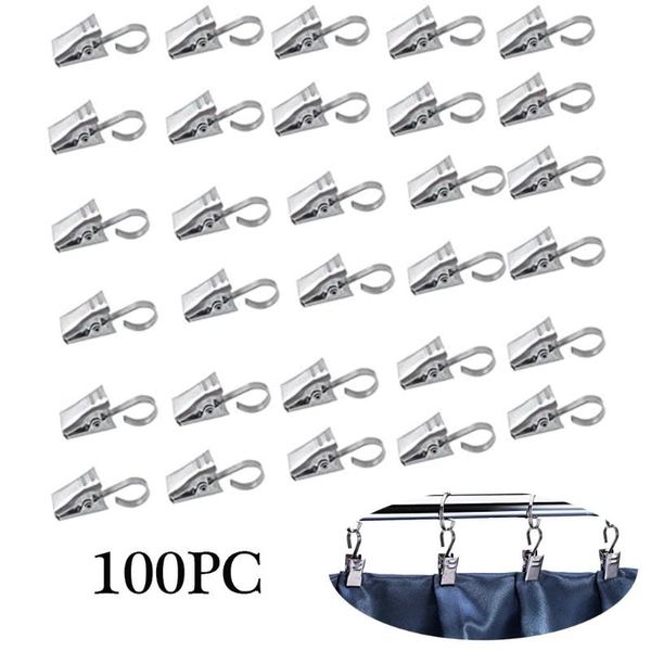 

100pc multi-purpose hooks metal clips hooks curtains with clip shower curtain home useful accessories utensilios de cozinha