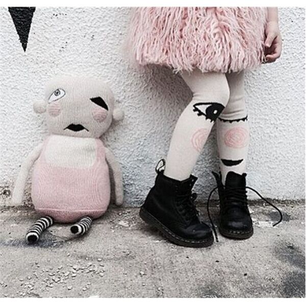 

haba's children's one-piece pantyhose plush skirt with big eyes girl tights c0224, Black