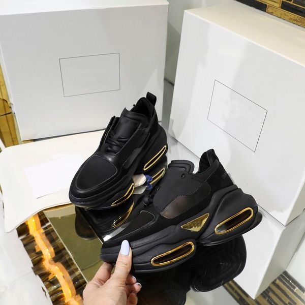 

2021 womens shoes 100% leather designer famous products high-grade letters spring and autumn new mens low lace up thick bottom original size, Black