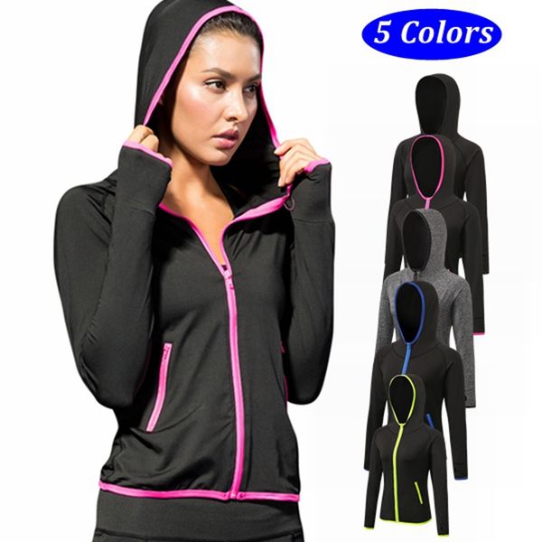 

2021 women's running jacket clothes long sleeve running hoodie yoga gym fitness tight quick-dry breathable sports coat, White;black