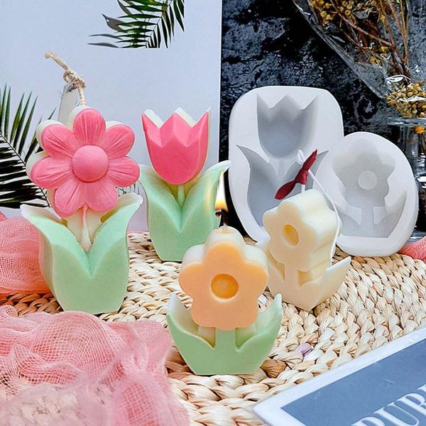 

craft tools little flower candle silicone mold diy tulip mould making supplies cake