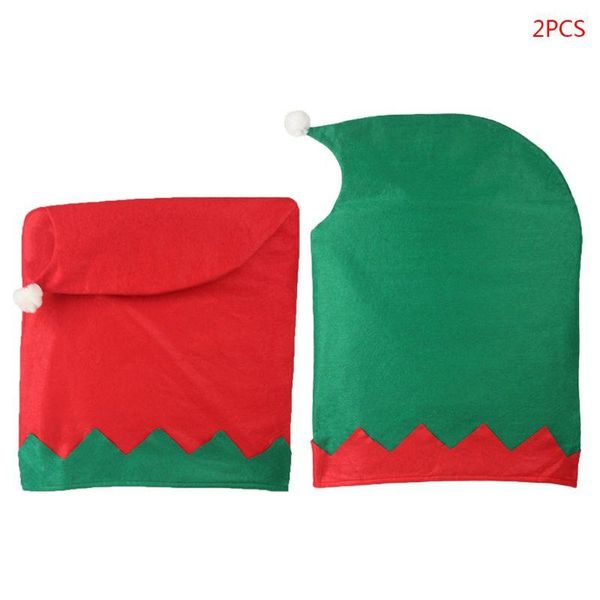 

chair covers 2pcs/set christmas decoration elf hat dinner cover back xmas home holiday party table dropship