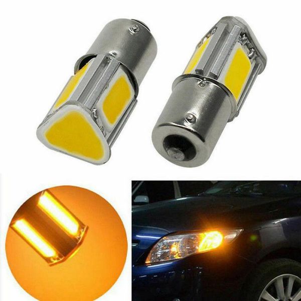 

yellow turn signal rear light amber bulb 360 degrees super bright white 2x