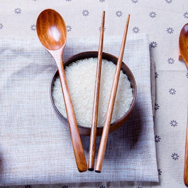 

new creative japanese spoon chopsticks set wooden spoon chopsticks two-piece gift portable tableware