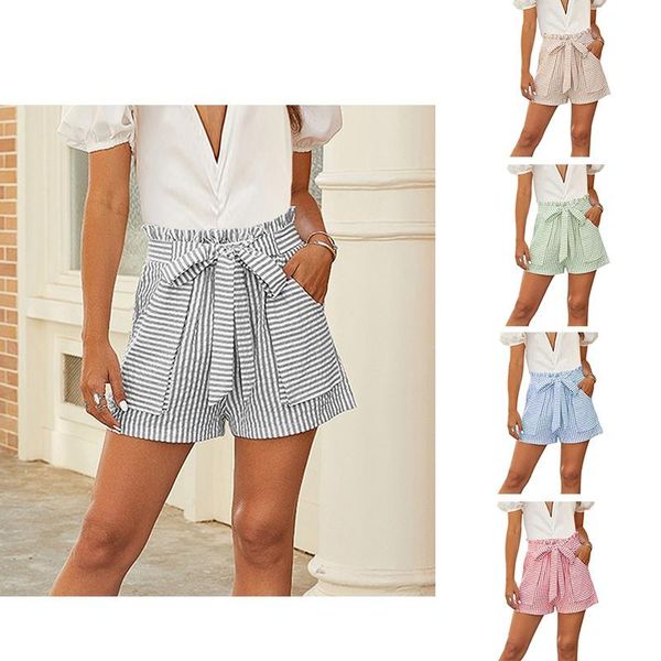 

women fashion pants lace striped casual wide leg shorts, White;black
