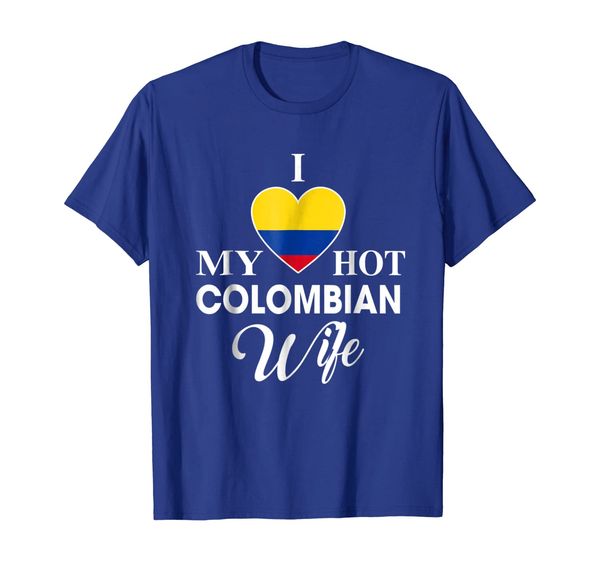 

i love my colombian wife shirt colombia, White;black