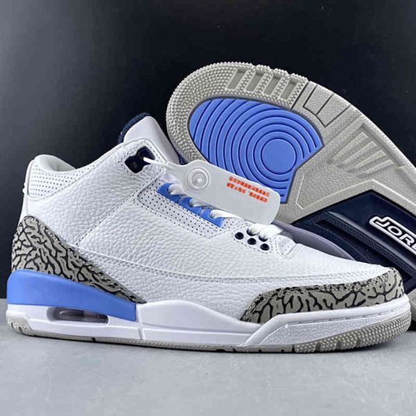 

shoes air 3 unc white valor blue ct8532-104 3s iii women men sneakers trainers