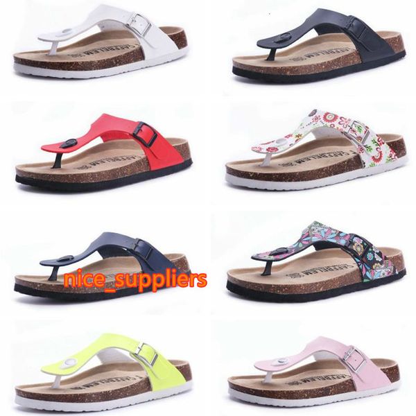 

21 color boken arrival summer woman men flats sandals cork slippers casual shoes print mixed colors flip flop size 35-4, Black
