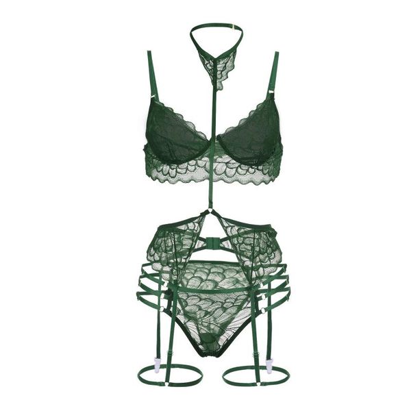 

bras sets women strap lace panties set erotic lingerie crochet cutout teddy embroidery gauze temptation underwear, Red;black