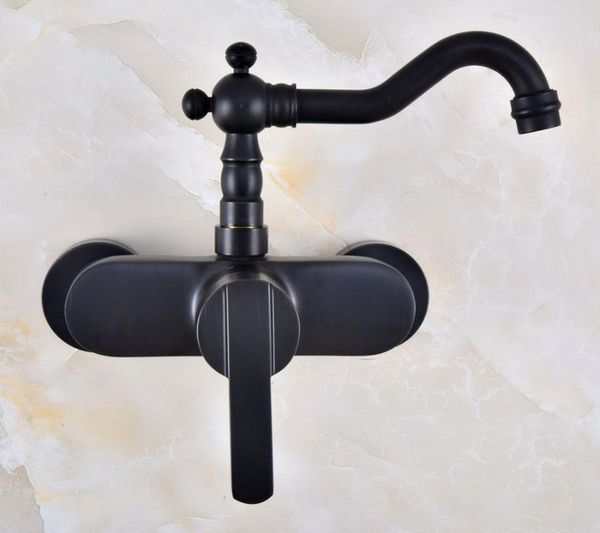 

bathroom sink faucets black oil rubbed bronze kitchen faucet mixer tap swivel spout wall mounted single handle mnf838