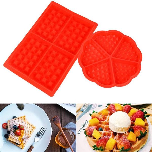 

family silicone waffle mold maker pan microwave baking cookie cake muffin bakeware cooking tools kitchen accessories supplies