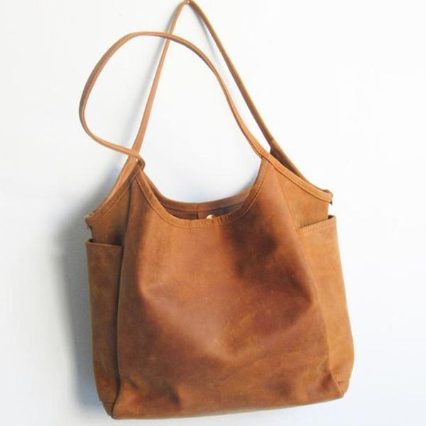 

cross body women solid large capacity shoulder tote bag handbag pu leather handle pouch fashion exquisite shopping