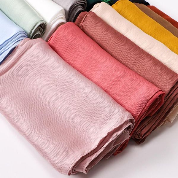 

scarves wholesale premium crinkle satin silk hijabs solid color plain scarf muslim shawls islamic headscarf turban echarpe foulard, Blue;gray