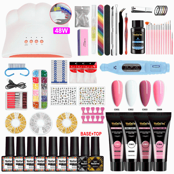 

nail art kits manicure set gel polish uv lamp for nails with a of varnish super kit led