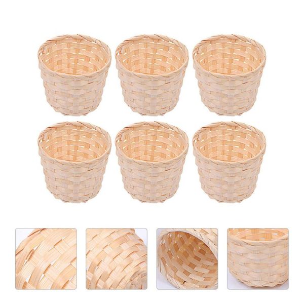 

storage baskets 6pcs multipurpose bamboo basket desksundries container flower