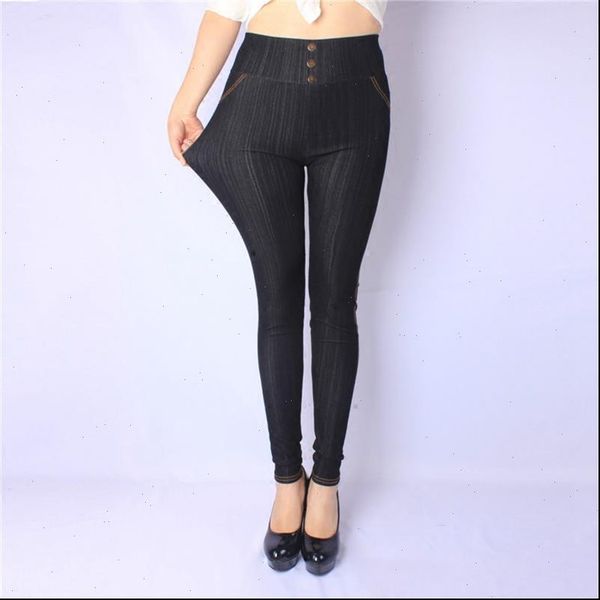 

new arrival spring and autumn style big elastic denim soft 5xl plus size 100kg leggings women pants, Black