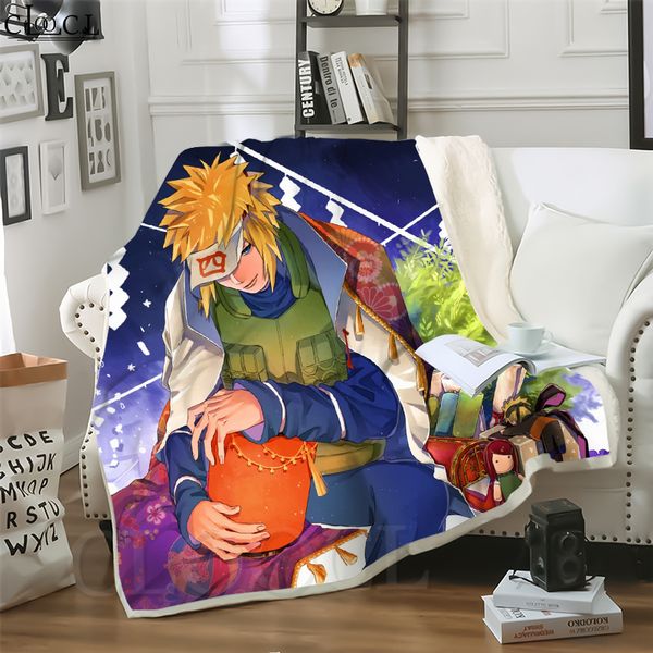 

cloocl blankets japan cartoons naruto namikaze minato 3d print street style air conditioning blanket sofa teens bedding throw plush quilt