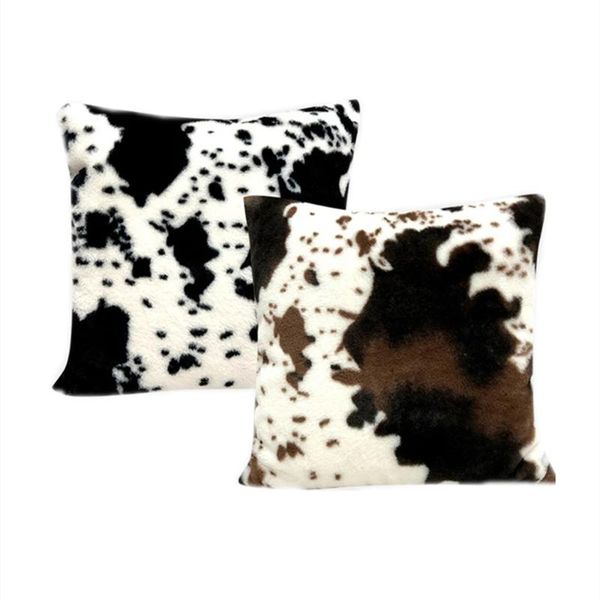 

cushion/decorative pillow plush cow pattern cushion cover black white case soft home party decoration
