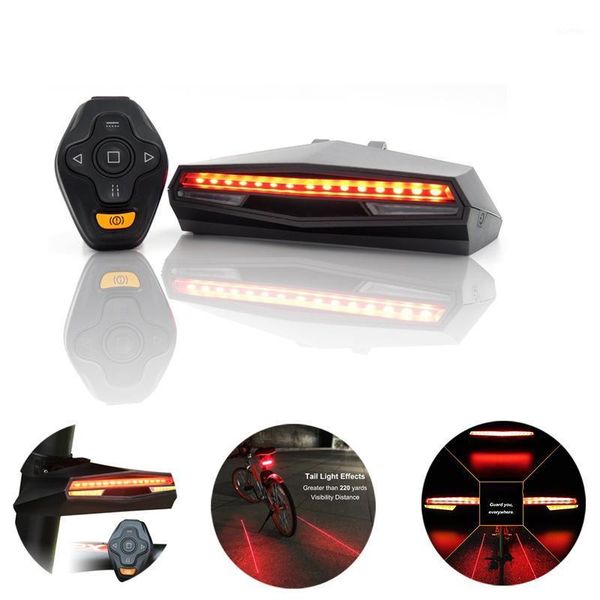 

bike lights tail cycling usb chargeable remote control turn signals laser bicycle rear led light wireless lamp accessories1