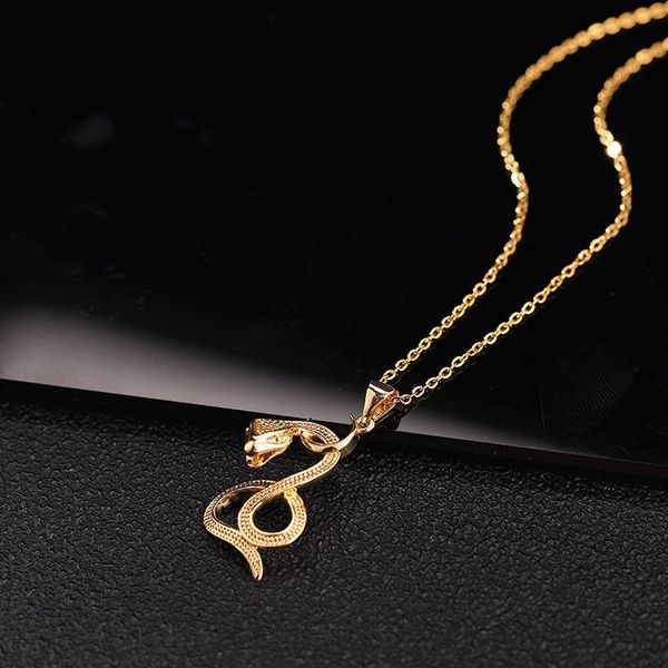 

chains gold plated animal pendant snake shape lady necklace jewelry, Silver