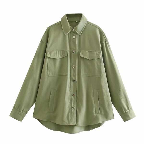 

women's jackets dylqfs women army green fashion single breasted oversized vintage long sleeve coat female elegant streetwear casual jac, Black;brown